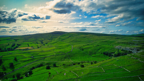 Scenery view of the sunset above the hills in Yorkshire
