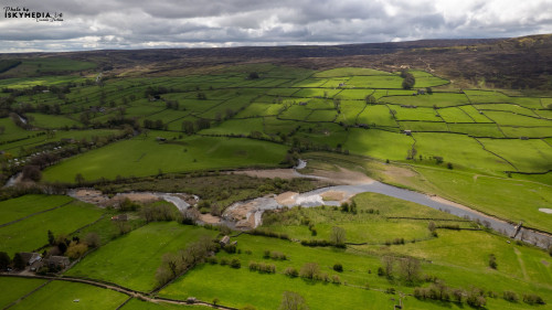 Aerial view of the countryside in Yorkshire during the summer